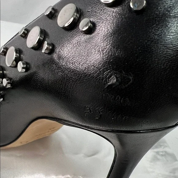 Jimmy Choo Black and Silver Studded Heels - Picture 10 of 11